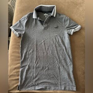 Hollister Gray Polo Shirt Soft Cotton Blend